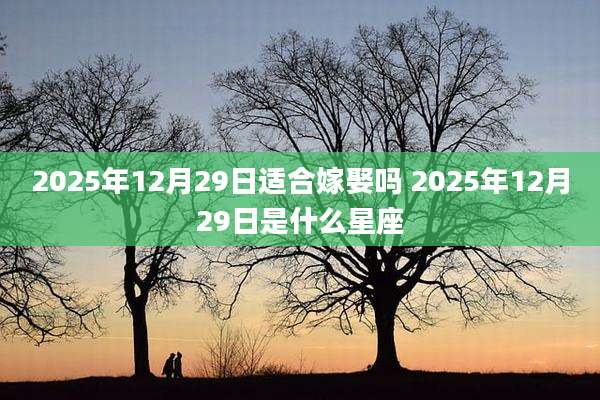 2025年12月29日适合嫁娶吗 2025年12月29日是什么星座