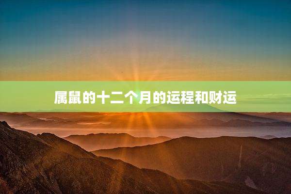 属鼠的十二个月的运程和财运