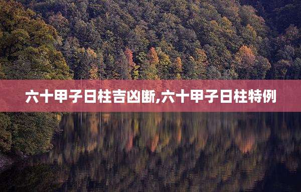 六十甲子日柱吉凶断,六十甲子日柱特例
