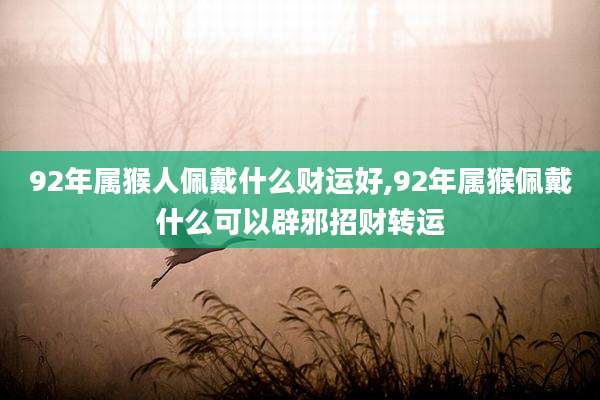 92年属猴人佩戴什么财运好,92年属猴佩戴什么可以辟邪招财转运