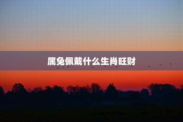 属兔佩戴什么生肖旺财