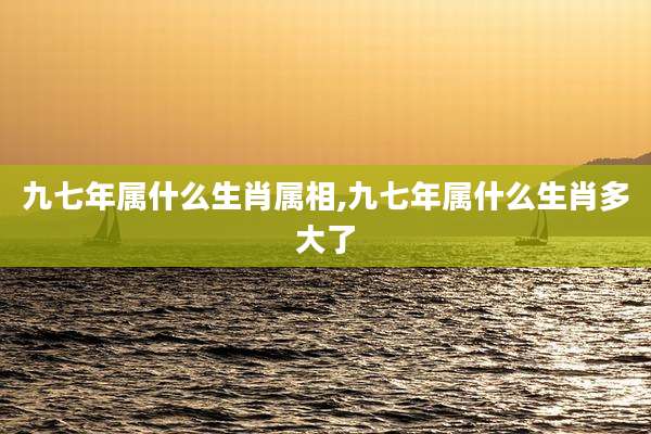 九七年属什么生肖属相,九七年属什么生肖多大了