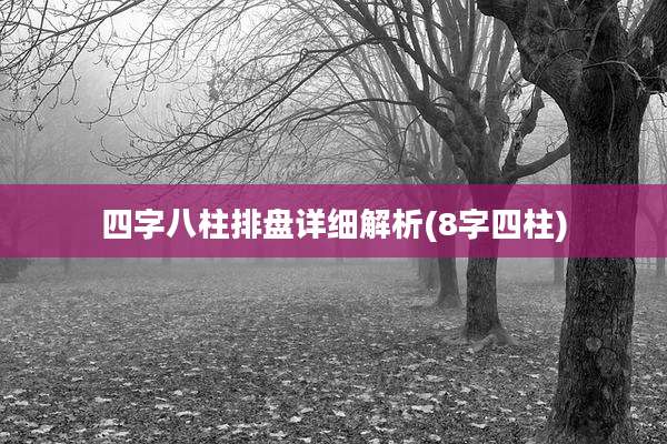 四字八柱排盘详细解析(8字四柱)