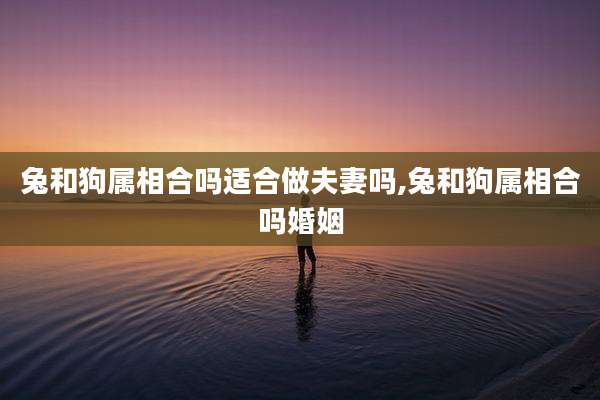 兔和狗属相合吗适合做夫妻吗,兔和狗属相合吗婚姻
