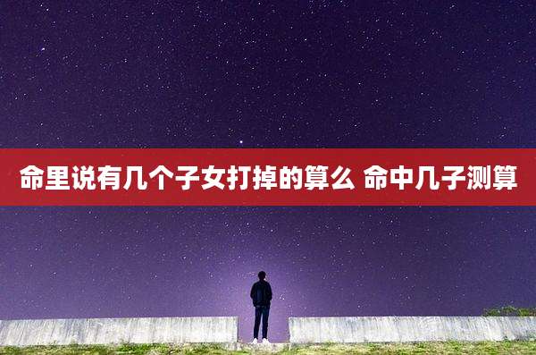 命里说有几个子女打掉的算么 命中几子测算