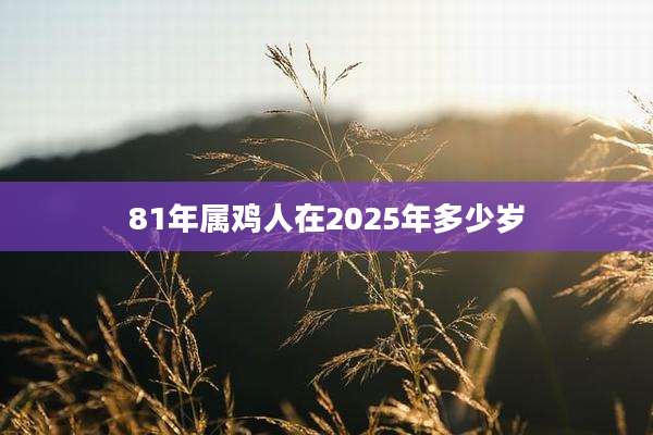 81年属鸡人在2025年多少岁