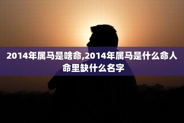 2014年属马是啥命,2014年属马是什么命人 命里缺什么名字