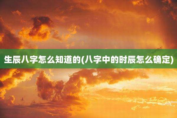生辰八字怎么知道的(八字中的时辰怎么确定)