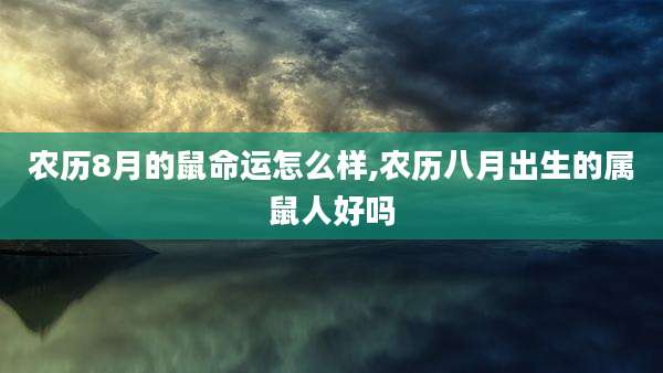 农历8月的鼠命运怎么样,农历八月出生的属鼠人好吗