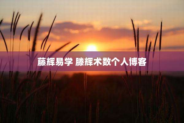 藤辉易学 滕辉术数个人博客