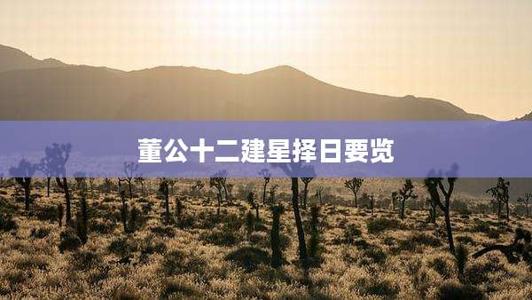 董公十二建星择日要览