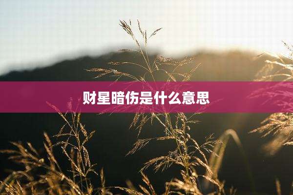 财星暗伤是什么意思