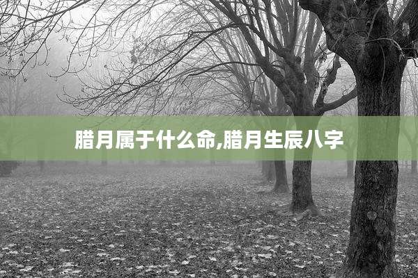 腊月属于什么命,腊月生辰八字