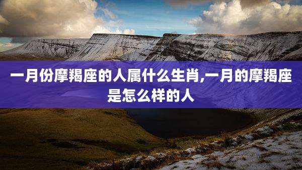 一月份摩羯座的人属什么生肖,一月的摩羯座是怎么样的人