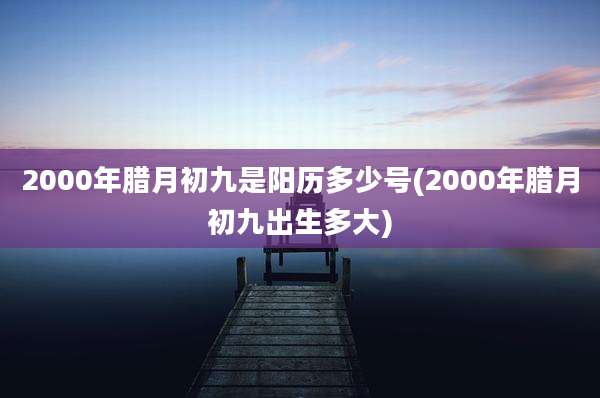 2000年腊月初九是阳历多少号(2000年腊月初九出生多大)