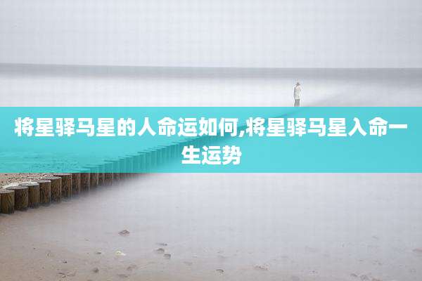 将星驿马星的人命运如何,将星驿马星入命一生运势