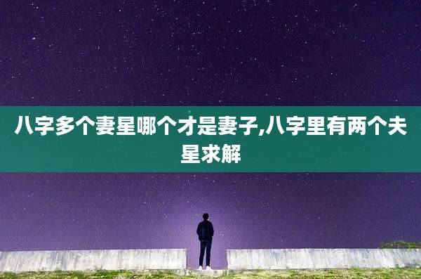 八字多个妻星哪个才是妻子,八字里有两个夫星求解