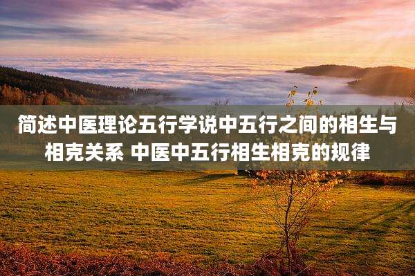 简述中医理论五行学说中五行之间的相生与相克关系 中医中五行相生相克的规律