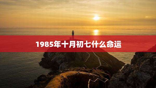 1985年十月初七什么命运