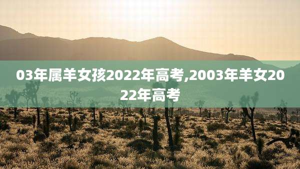 03年属羊女孩2022年高考,2003年羊女2022年高考