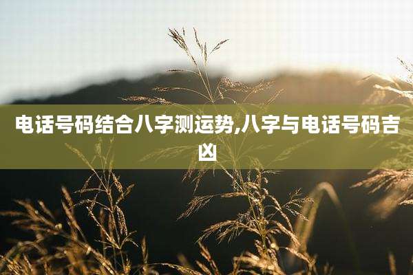 电话号码结合八字测运势,八字与电话号码吉凶