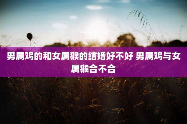 男属鸡的和女属猴的结婚好不好 男属鸡与女属猴合不合