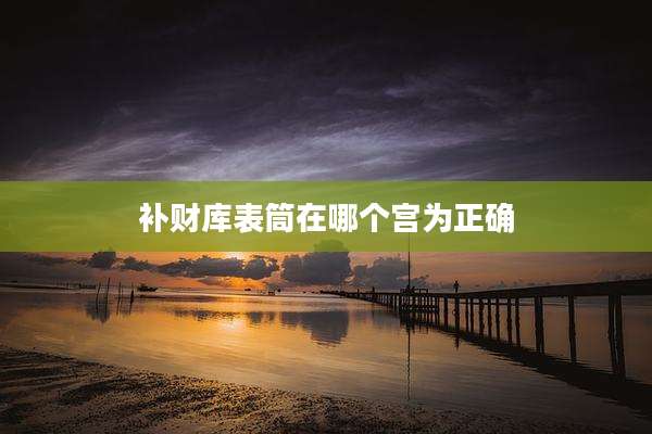 补财库表筒在哪个宫为正确