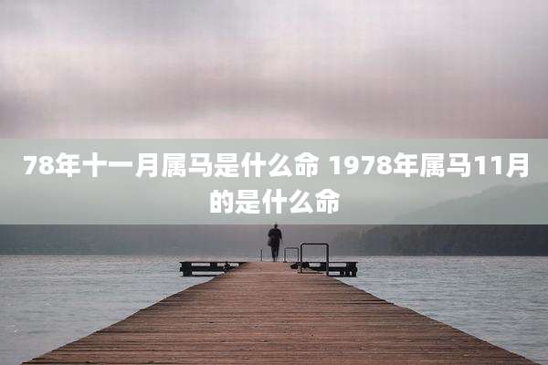 78年十一月属马是什么命 1978年属马11月的是什么命