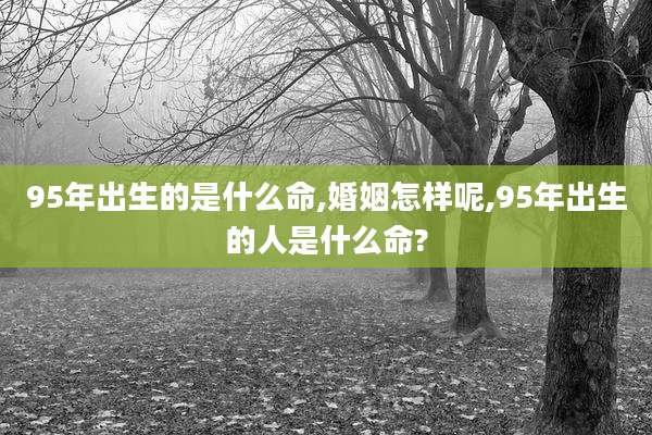 95年出生的是什么命,婚姻怎样呢,95年出生的人是什么命?