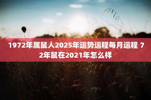 1972年属鼠人2025年运势运程每月运程 72年鼠在2021年怎么样