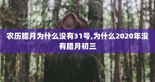 农历腊月为什么没有31号,为什么2020年没有腊月初三