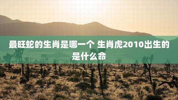 最旺蛇的生肖是哪一个 生肖虎2010出生的是什么命