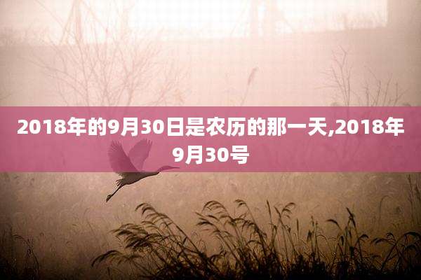 2018年的9月30日是农历的那一天,2018年9月30号