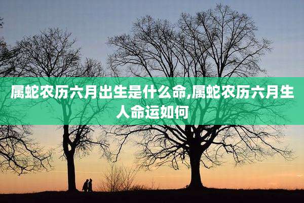属蛇农历六月出生是什么命,属蛇农历六月生人命运如何