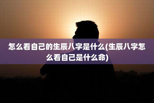 怎么看自己的生辰八字是什么(生辰八字怎么看自己是什么命)