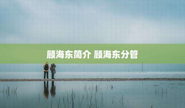 顾海东简介 顾海东分管