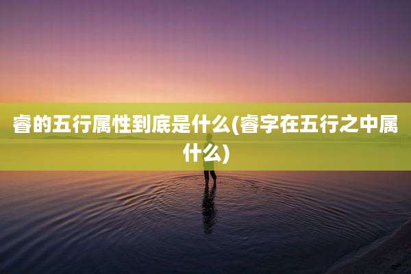 睿的五行属性到底是什么(睿字在五行之中属什么)