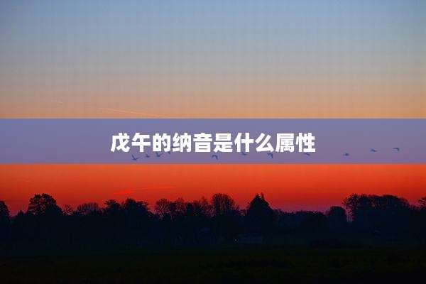 戊午的纳音是什么属性