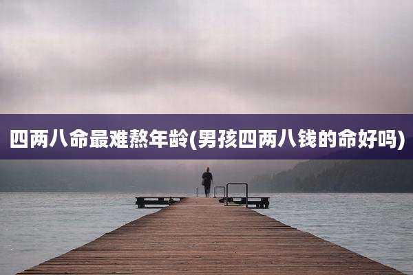 四两八命最难熬年龄(男孩四两八钱的命好吗)