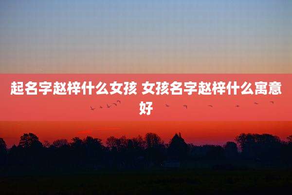 起名字赵梓什么女孩 女孩名字赵梓什么寓意好