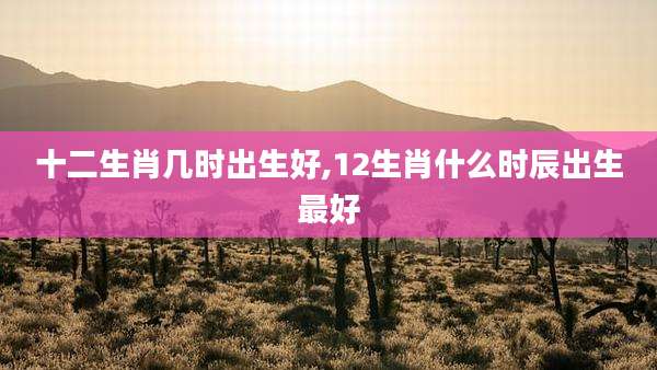十二生肖几时出生好,12生肖什么时辰出生最好