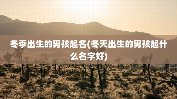 冬季出生的男孩起名(冬天出生的男孩起什么名字好)