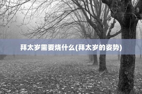 拜太岁需要烧什么(拜太岁的姿势)