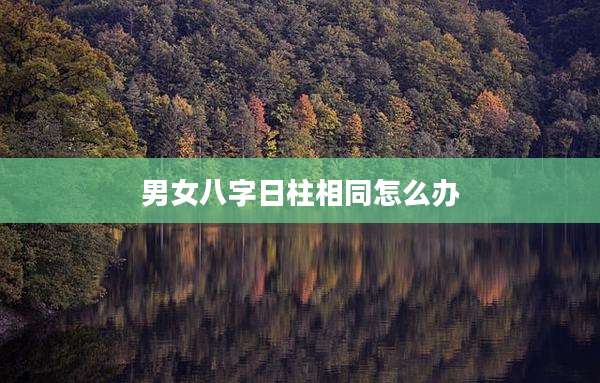 男女八字日柱相同怎么办