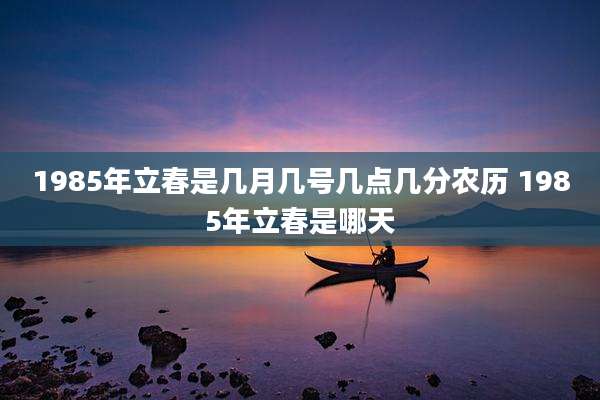 1985年立春是几月几号几点几分农历 1985年立春是哪天