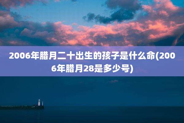 2006年腊月二十出生的孩子是什么命(2006年腊月28是多少号)