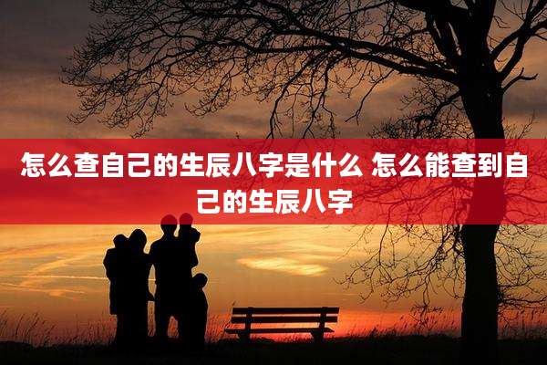 怎么查自己的生辰八字是什么 怎么能查到自己的生辰八字