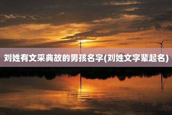 刘姓有文采典故的男孩名字(刘姓文字辈起名)
