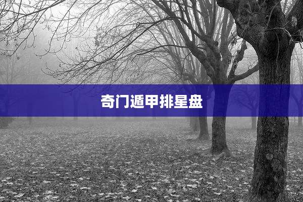 奇门遁甲排星盘