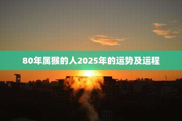 80年属猴的人2025年的运势及运程
